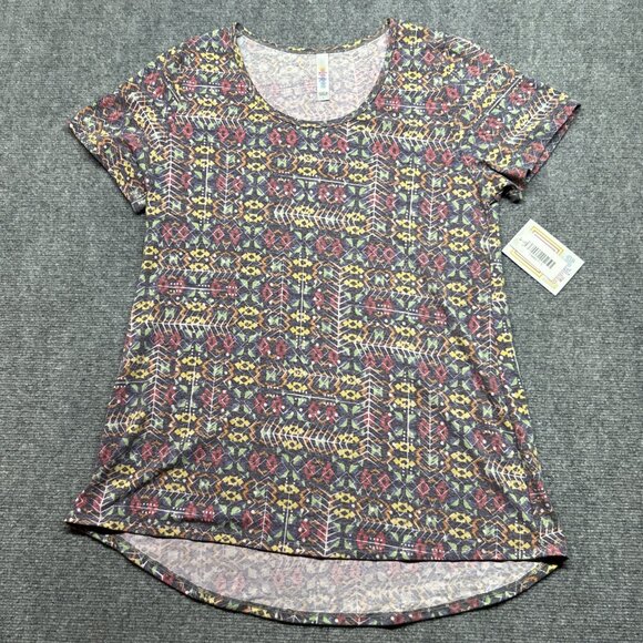 LulaRoe Lot of 2 Classic T-Shirt Womens L Multicolor Geometric Short Sleeve New - Picture 2 of 7